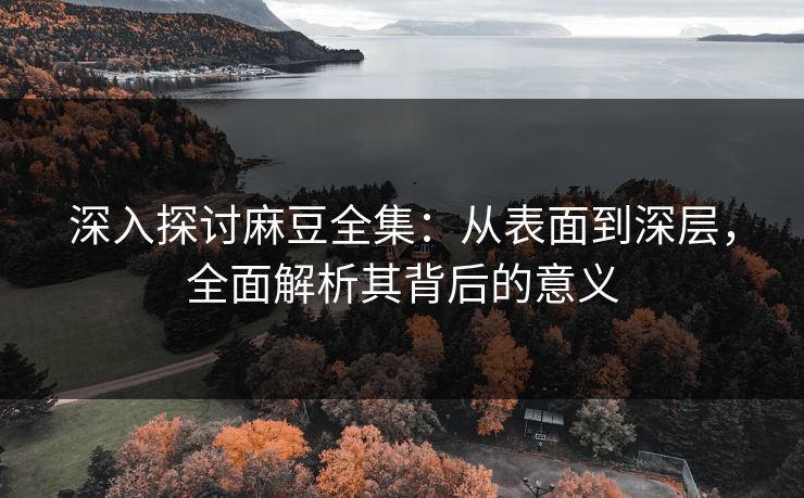 深入探讨麻豆全集：从表面到深层，全面解析其背后的意义  第1张